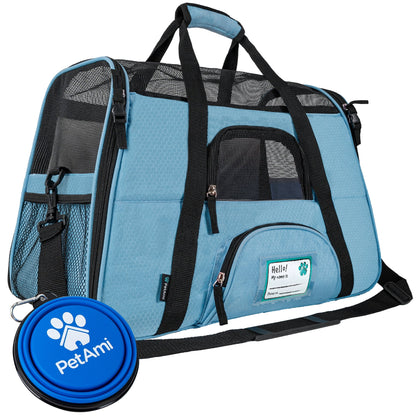 Airline Approved Pet Carrier for Cat, Soft Sided Dog Carrier for Small Dog, Cat Travel Supplies Accessories for Indoor Cat, Ventilated Pet Carrying Bag Medium Kitten Puppy, Large Heather Purple