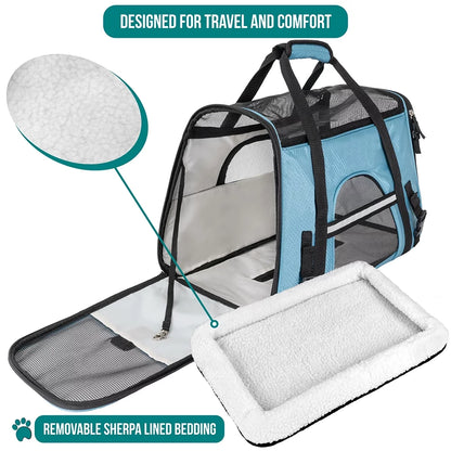 Airline Approved Pet Carrier for Cat, Soft Sided Dog Carrier for Small Dog, Cat Travel Supplies Accessories for Indoor Cat, Ventilated Pet Carrying Bag Medium Kitten Puppy, Large Heather Purple
